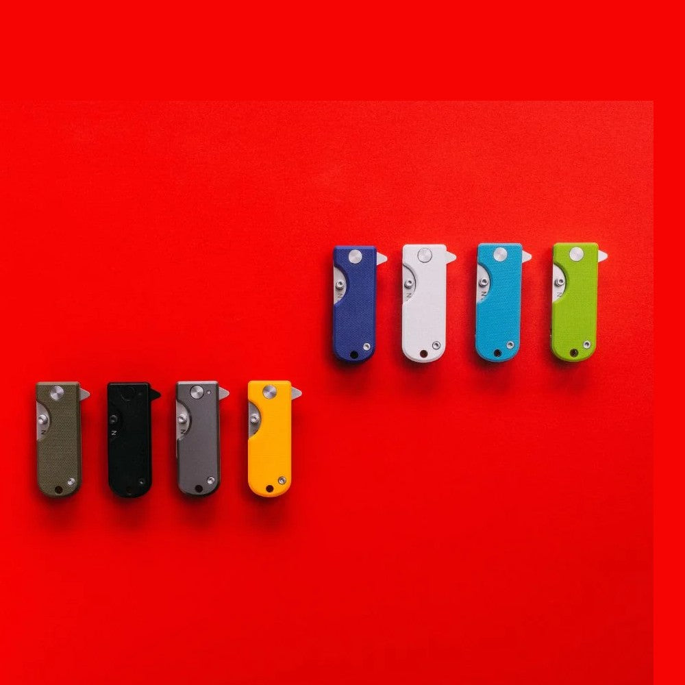 Eight Microblade 3.0 colourways on red