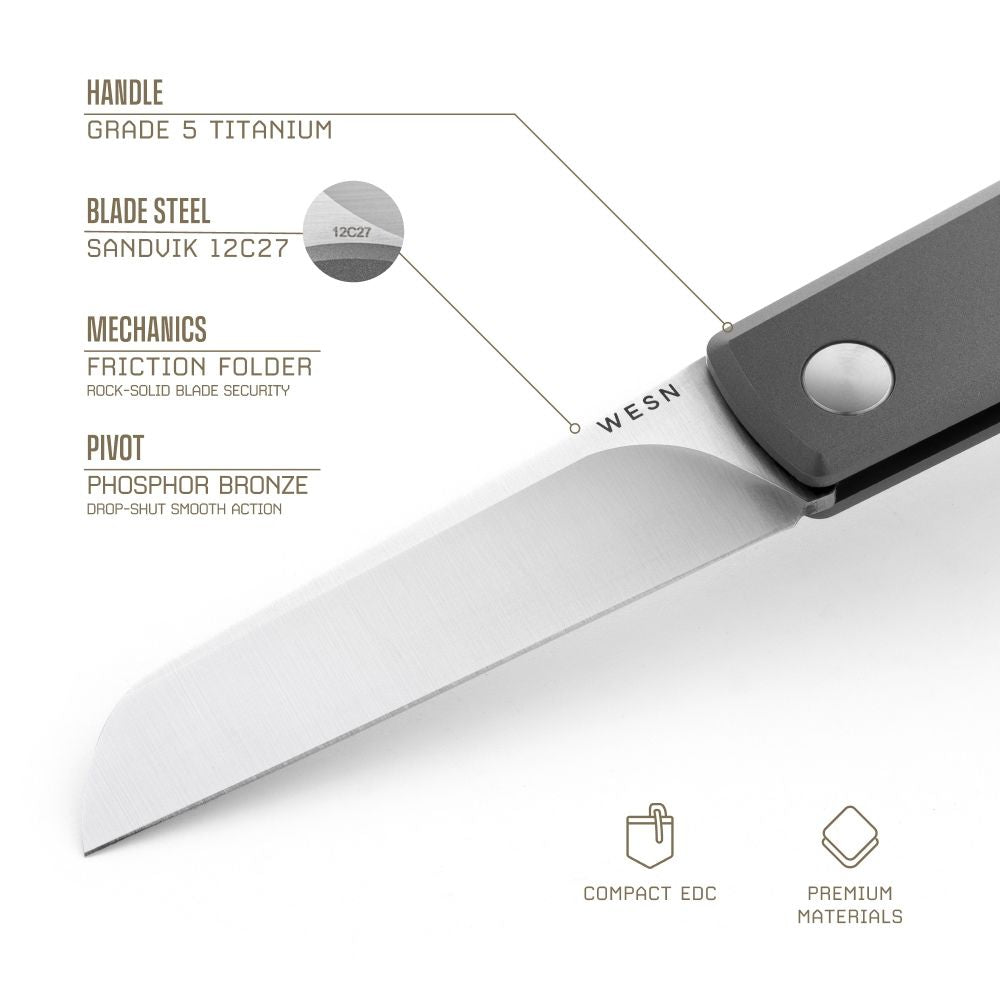 The Samla | Sheepsfoot Pocket Knife - Compact Lightweight EDC
